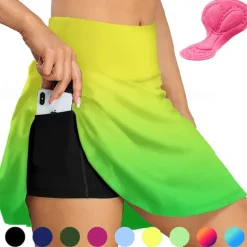 Women's Cycling Skort Skirt Bike Skirt Bottoms Race Fit Mountain Bike MTB Road Bike Cycling Sports Gradient 3D Pad Cycling Breathable Quick Dry Navy Black Spandex Clothing Apparel Bike Wear
