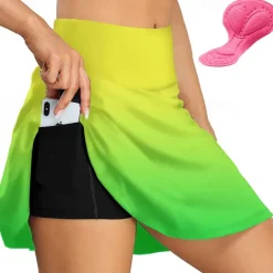 Women's Cycling Skort Skirt Bike Skirt Bottoms Race Fit Mountain Bike MTB Road Bike Cycling Sports Gradient 3D Pad Cycling Breathable Quick Dry Navy Black Spandex Clothing Apparel Bike Wear
