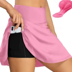 Women's Cycling Skort Skirt Bike Skirt Bottoms Race Fit Mountain Bike MTB Road Bike Cycling Sports Gradient 3D Pad Cycling Breathable Quick Dry Navy Black Spandex Clothing Apparel Bike Wear