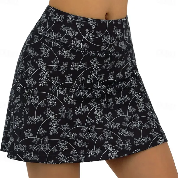 Women's Cycling Skort Skirt Bike Skirt Bottoms Mountain Bike MTB Road Bike Cycling Sports Floral Botanical 3D Pad Cycling Breathable Quick Dry Black Red Spandex Clothing Apparel Bike Wear