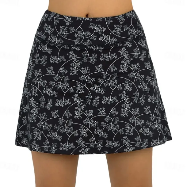 Women's Cycling Skort Skirt Bike Skirt Bottoms Mountain Bike MTB Road Bike Cycling Sports Floral Botanical 3D Pad Cycling Breathable Quick Dry Black Red Spandex Clothing Apparel Bike Wear