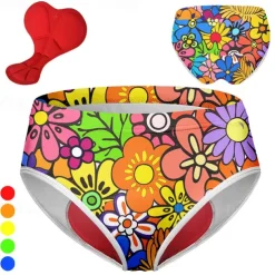 Women's Cycling Underwear Bike Underwear Shorts Padded Shorts / Chamois Mountain Bike MTB Road Bike Cycling Sports Graphic 3D Pad Breathable Quick Dry Moisture Wicking Violet Yellow Spandex Clothing