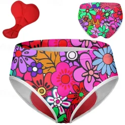 Women's Cycling Underwear Bike Underwear Shorts Padded Shorts / Chamois Mountain Bike MTB Road Bike Cycling Sports Graphic 3D Pad Breathable Quick Dry Moisture Wicking Violet Yellow Spandex Clothing