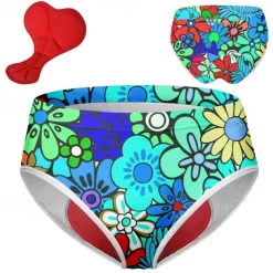 Women's Cycling Underwear Bike Underwear Shorts Padded Shorts / Chamois Mountain Bike MTB Road Bike Cycling Sports Graphic 3D Pad Breathable Quick Dry Moisture Wicking Violet Yellow Spandex Clothing