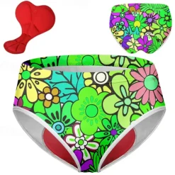 Women's Cycling Underwear Bike Underwear Shorts Padded Shorts / Chamois Mountain Bike MTB Road Bike Cycling Sports Graphic 3D Pad Breathable Quick Dry Moisture Wicking Violet Yellow Spandex Clothing