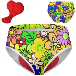 Women's Cycling Underwear Bike Underwear Shorts Padded Shorts / Chamois Mountain Bike MTB Road Bike Cycling Sports Graphic 3D Pad Breathable Quick Dry Moisture Wicking Violet Yellow Spandex Clothing