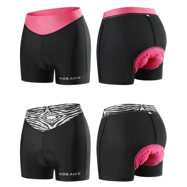 Women's Cycling Underwear Cycling Padded Shorts Summer Polyester Bike Underwear Shorts Padded Shorts / Chamois 3D Pad Quick Dry Moisture Wicking Sports Patchwork Black / Pink / Black+White Mountain
