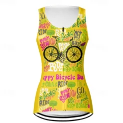 Women's Cycling Vest Cycling Jersey Graphic Letter & Number Funny Sleeveless Bike Vest / Gilet Jersey Top with 3 Rear Pockets Mountain Bike MTB Road Bike Cycling Quick Dry Back Pocket Moisture