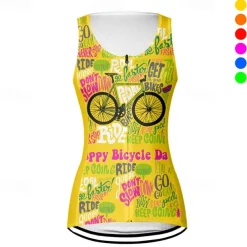 Women's Cycling Vest Cycling Jersey Graphic Letter & Number Funny Sleeveless Bike Vest / Gilet Jersey Top with 3 Rear Pockets Mountain Bike MTB Road Bike Cycling Quick Dry Back Pocket Moisture