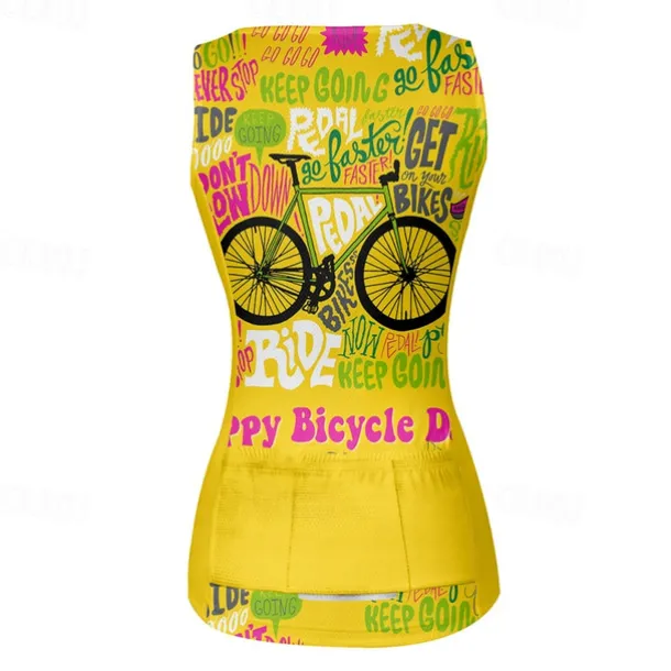 Women's Cycling Vest Cycling Jersey Graphic Letter & Number Funny Sleeveless Bike Vest / Gilet Jersey Top with 3 Rear Pockets Mountain Bike MTB Road Bike Cycling Quick Dry Back Pocket Moisture