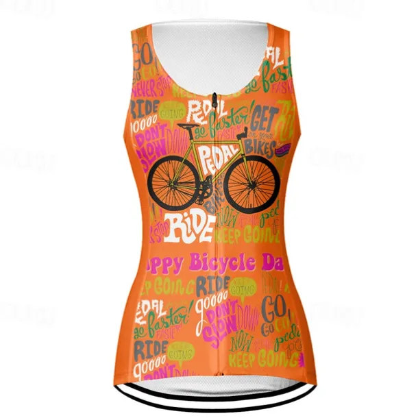 Women's Cycling Vest Cycling Jersey Graphic Letter & Number Funny Sleeveless Bike Vest / Gilet Jersey Top with 3 Rear Pockets Mountain Bike MTB Road Bike Cycling Quick Dry Back Pocket Moisture
