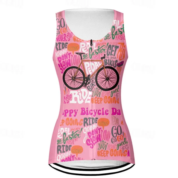 Women's Cycling Vest Cycling Jersey Graphic Letter & Number Funny Sleeveless Bike Vest / Gilet Jersey Top with 3 Rear Pockets Mountain Bike MTB Road Bike Cycling Quick Dry Back Pocket Moisture