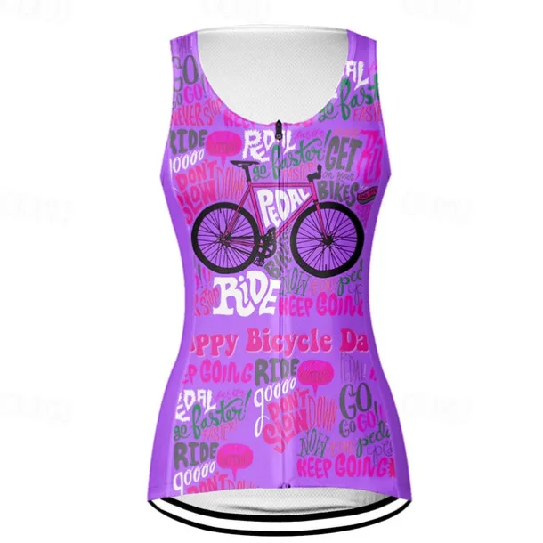Women's Cycling Vest Cycling Jersey Graphic Letter & Number Funny Sleeveless Bike Vest / Gilet Jersey Top with 3 Rear Pockets Mountain Bike MTB Road Bike Cycling Quick Dry Back Pocket Moisture