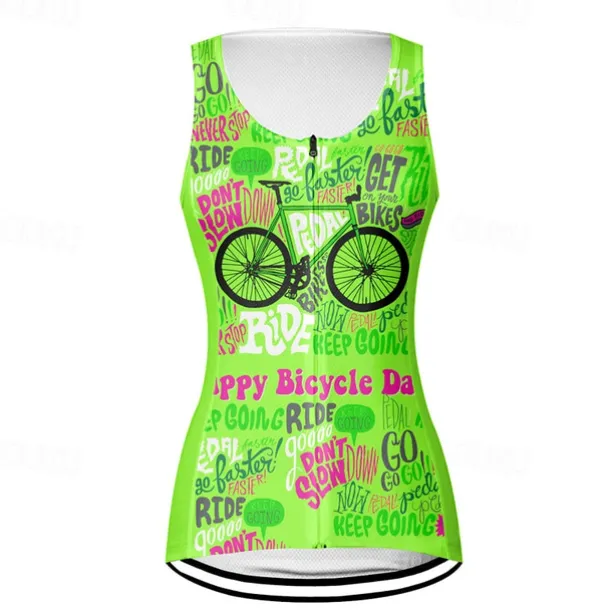 Women's Cycling Vest Cycling Jersey Graphic Letter & Number Funny Sleeveless Bike Vest / Gilet Jersey Top with 3 Rear Pockets Mountain Bike MTB Road Bike Cycling Quick Dry Back Pocket Moisture