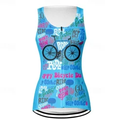 Women's Cycling Vest Cycling Jersey Graphic Letter & Number Funny Sleeveless Bike Vest / Gilet Jersey Top with 3 Rear Pockets Mountain Bike MTB Road Bike Cycling Quick Dry Back Pocket Moisture