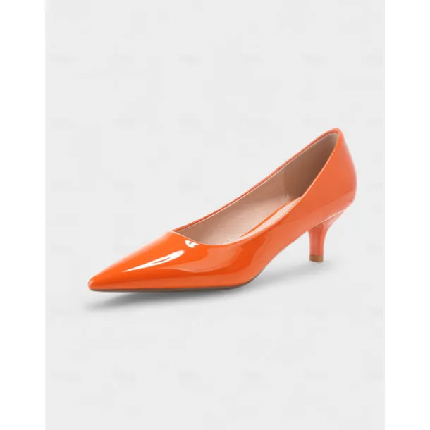 Women's Dark Green Patent Leather Pointed-Toe Kitten Heels - Classic 1950s Elegant Office Pumps for Ladies, Ideal for Workwear, Interviews, and Formal Events