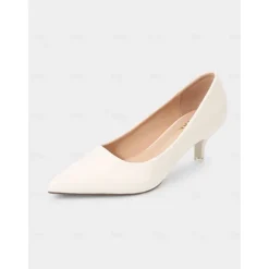 Women's Dark Green Patent Leather Pointed-Toe Kitten Heels - Classic 1950s Elegant Office Pumps for Ladies, Ideal for Workwear, Interviews, and Formal Events