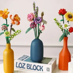 Women's Day Gifts 2023 Romantic Roses Flowers Sunflowers Daffodils Gardens House Building Blocks Classic Model Mini Bricks Sets Kids Kits Valentine's Day for Girls Mother's Day Gifts for MoM