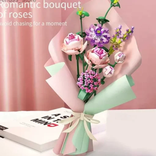 Women's Day Gifts Blocks LED Flowers Rose Building Block Lamp Bouquet Small Particles Compatible With Assembled Flower Holiday Gift Rose Series Toys R231208 Mother's Day Gifts for MoM