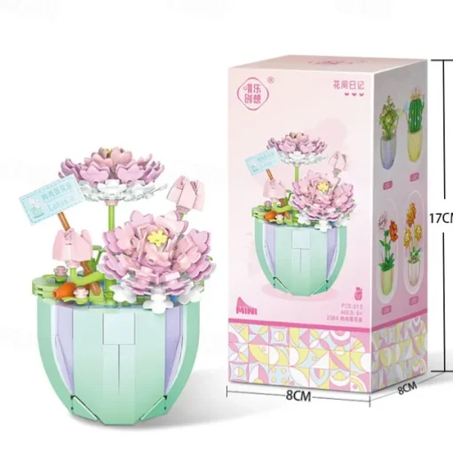 Women's Day Gifts Compatible With Puzzle Assembly Toys Small Particle Building Blocks Flowers Meat Potted Plants Bouquet Decorations Girls' Gifts Mother's Day Gifts for MoM