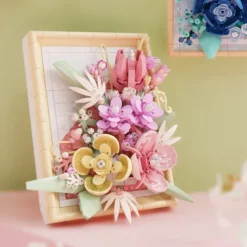Women's Day Gifts Creative 3D Rose Bundle Eternal Flower Frames Building Blocks DIY Desktop Decoration Puzzle Toys For Childre Girls Holiday Gifts Mother's Day Gifts for MoM