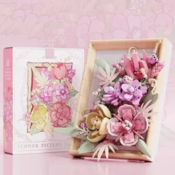 Women's Day Gifts Creative 3D Rose Bundle Eternal Flower Frames Building Blocks DIY Desktop Decoration Puzzle Toys For Childre Girls Holiday Gifts Mother's Day Gifts for MoM