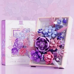 Women's Day Gifts Creative 3D Rose Bundle Eternal Flower Frames Building Blocks DIY Desktop Decoration Puzzle Toys For Childre Girls Holiday Gifts Mother's Day Gifts for MoM
