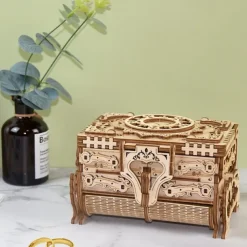 Women's Day Gifts 3D Wooden Puzzle Antique Jewel Box Music Box Kit DIY Home Decoration Laser-Cut Mechanical Model Mother's Day Stunning Gifts for Adults Mother's Day Gifts for MoM