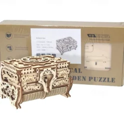 Women's Day Gifts 3D Wooden Puzzle Antique Jewel Box Music Box Kit DIY Home Decoration Laser-Cut Mechanical Model Mother's Day Stunning Gifts for Adults Mother's Day Gifts for MoM