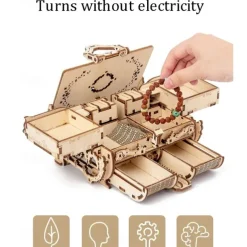 Women's Day Gifts 3D Wooden Puzzle Antique Jewel Box Music Box Kit DIY Home Decoration Laser-Cut Mechanical Model Mother's Day Stunning Gifts for Adults Mother's Day Gifts for MoM