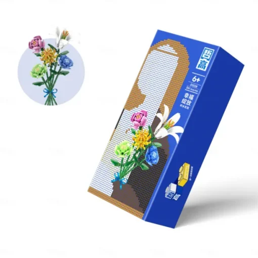 Women's Day Gifts Flower Rose Bouquet Building Kit with Cover Display Box Diy Flower Botanical Collection Building Blocks Bricks Desk Home Mother's Day Gifts for MoM