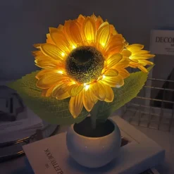 Women's Day Gifts LED Sunflower Night Light Indoor Simulation Bouquet Atmosphere Light Touch Charging Bedhead Warm Night Light Batch Mother's Day Gifts for MoM