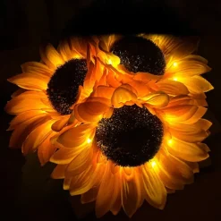 Women's Day Gifts LED Sunflower Night Light Indoor Simulation Bouquet Atmosphere Light Touch Charging Bedhead Warm Night Light Batch Mother's Day Gifts for MoM