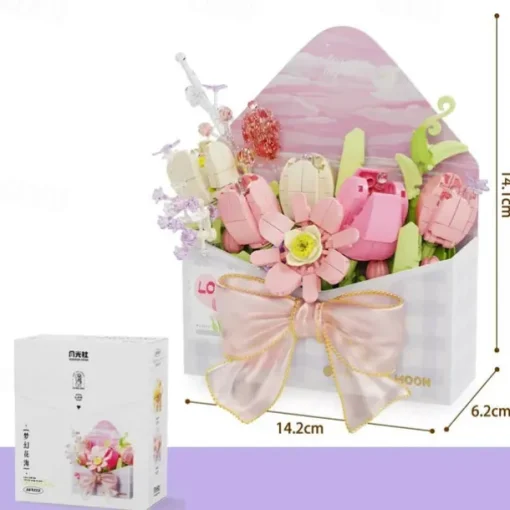 Women's Day Gifts lnlaid Building Blocks Light Flower Carriage Ornaments Building Toys Gift BoxValentine's Day Women's Day Mother's Day Gifts for Girls Mother's Day Gifts for MoM