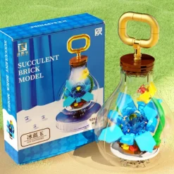 Women's Day Gifts Succulents in Bulbs Building Block Set with 2 LED String Lights DIY 3 Adjustable Flash Speeds Women's Day Mother's Day Gifts for Girls Mother's Day Gifts for MoM