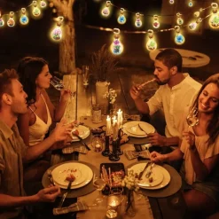 Women's Day Gifts Succulents in Bulbs Building Block Set with 2 LED String Lights DIY 3 Adjustable Flash Speeds Women's Day Mother's Day Gifts for Girls Mother's Day Gifts for MoM