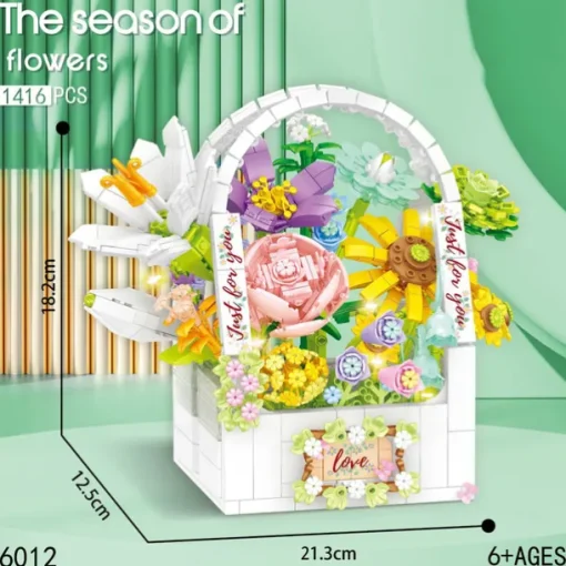 Women's Day Gifts Sunflower Hibiscus Eternal Flower Building Block Small Particle Puzzle Assembly Toy Potted Plant Decoration Couple Valentine's Day Gift Mother's Day Gifts for MoM