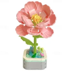 Women's Day Gifts Sunflower Hibiscus Eternal Flower Building Block Small Particle Puzzle Assembly Toy Potted Plant Decoration Couple Valentine's Day Gift Mother's Day Gifts for MoM