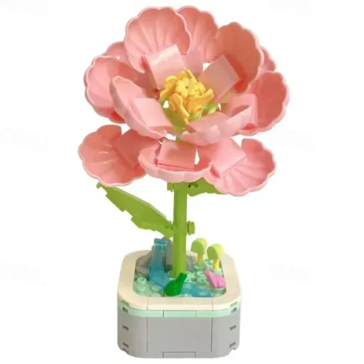 Women's Day Gifts Sunflower Hibiscus Eternal Flower Building Block Small Particle Puzzle Assembly Toy Potted Plant Decoration Couple Valentine's Day Gift Mother's Day Gifts for MoM