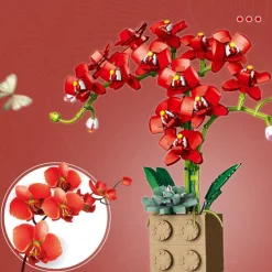 Women's Day Gifts Valentine's Day Gift Compatible With Le-go Rose Building Block Flower Ornaments G5010 Building Block Butterfly Orchid Bonsai Bouquet Mother's Day Gifts for MoM