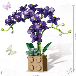 Women's Day Gifts Valentine's Day Gift Compatible With Le-go Rose Building Block Flower Ornaments G5010 Building Block Butterfly Orchid Bonsai Bouquet Mother's Day Gifts for MoM