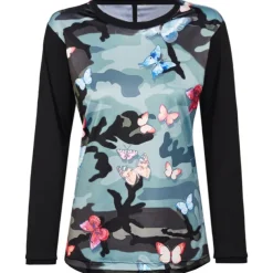Women's Downhill Jersey Long Sleeve Mountain Bike MTB Road Bike Cycling Black Pink Blue Camo / Camouflage Bike Breathable Quick Dry Sports Camo / Camouflage Clothing Apparel