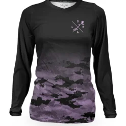Women's Downhill Jersey Long Sleeve Mountain Bike MTB Road Bike Cycling Black Pink Blue Camo / Camouflage Bike Breathable Quick Dry Sports Camo / Camouflage Clothing Apparel