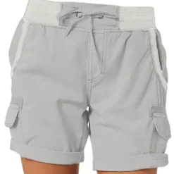 Women's Drawstring Elastic Waist Ripstop Breathable Quick Dry Light Blue Dark Khaki grey blue turmeric Summer Spring