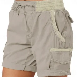 Women's Drawstring Elastic Waist Ripstop Breathable Quick Dry Light Blue Dark Khaki grey blue turmeric Summer Spring