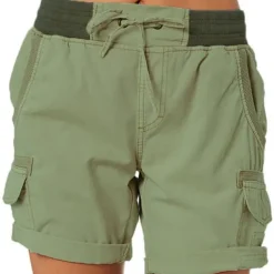 Women's Drawstring Elastic Waist Ripstop Breathable Quick Dry Light Blue Dark Khaki grey blue turmeric Summer Spring