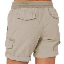 Women's Drawstring Elastic Waist Ripstop Breathable Quick Dry Light Blue Dark Khaki grey blue turmeric Summer Spring