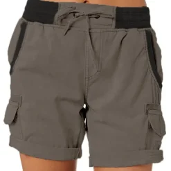 Women's Drawstring Elastic Waist Ripstop Breathable Quick Dry Light Blue Dark Khaki grey blue turmeric Summer Spring