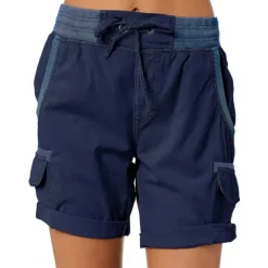 Women's Drawstring Elastic Waist Ripstop Breathable Quick Dry Light Blue Dark Khaki grey blue turmeric Summer Spring