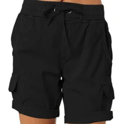 Women's Drawstring Elastic Waist Ripstop Breathable Quick Dry Light Blue Dark Khaki grey blue turmeric Summer Spring